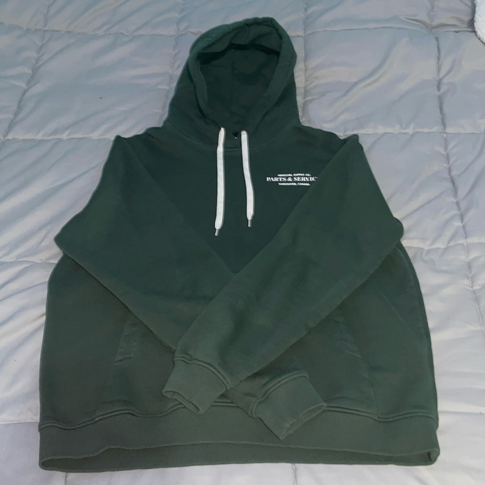 Mens Large Dark green graphic hoodie